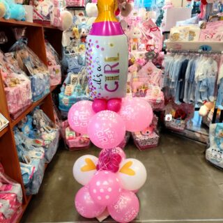 NEW BABY PINK BALLOON SET FOR NEWBORN GIRLΝΕΑ ΣΥΝΘΕΣΗ ΜΠΑΛΟΝΙΩΝ ΜΕ ΜΠΙΜΠΕΡΟ ΡΟΖ ΓΙΑ ΝΕΟΓΕΝΝΗΤΟ ΚΟΡΙΤΣΑΚΙ