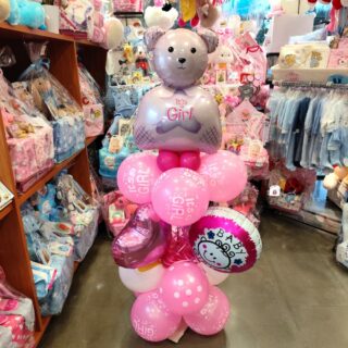 NEW PINK BEAR BALLOON SET FOR NEWBORNΝΕΑ ΣΥΝΘΕΣΗ ΜΠΑΛΟΝΙΩΝ ΜΕ ΑΡΚΟΥΔΑΚΙ ΡΟΖ ΓΙΑ ΝΕΟΓΕΝΝΗΤΟ ΚΟΡΙΤΣΑΚΙ