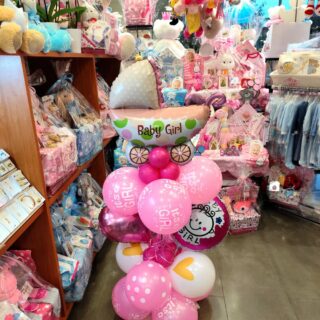 NEW PINK BALLOON BALLOON SET FOR NEWBORN GIRLΝΕΑ ΣΥΝΘΕΣΗ ΜΠΑΛΟΝΙΩΝ ΜΕ ΚΑΡΟΤΣΑΚΙ  ΡΟΖ ΓΙΑ ΝΕΟΓΕΝΝΗΤΟ ΚΟΡΙΤΣΑΚΙ